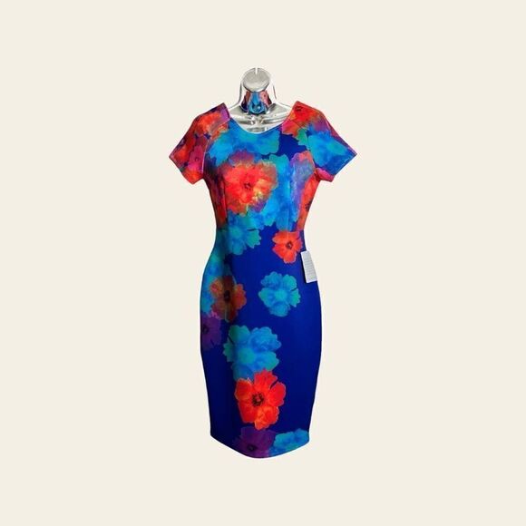Felicity & Coco Women’s Small Lizette Floral Multicolor Pencil Dress - Picture 2 of 7